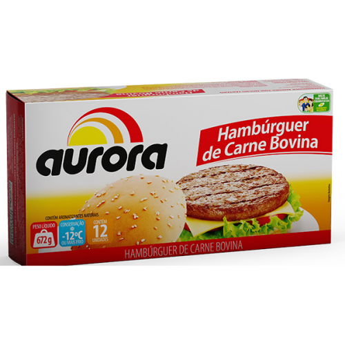  Hambúrguer de Carne Bovina Caixeta Aurora 672 G